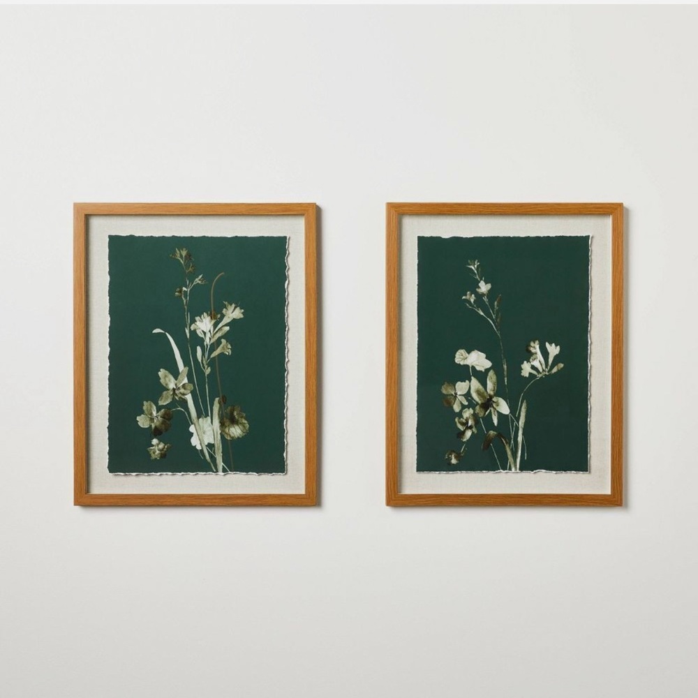STUDIO MCGEE Set of 2 16x20" Orchid Flowers Framed Wall Art NWT